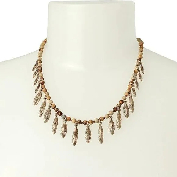 Robert Lee Morris Soho Shaky Leaf Jasper Necklace💖Valentine’s Gift under $25💖 - Picture 3 of 8